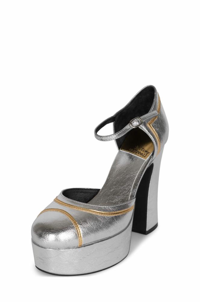 Jeffrey Campbell Women LOW_DOWN SILVER GOLD PU