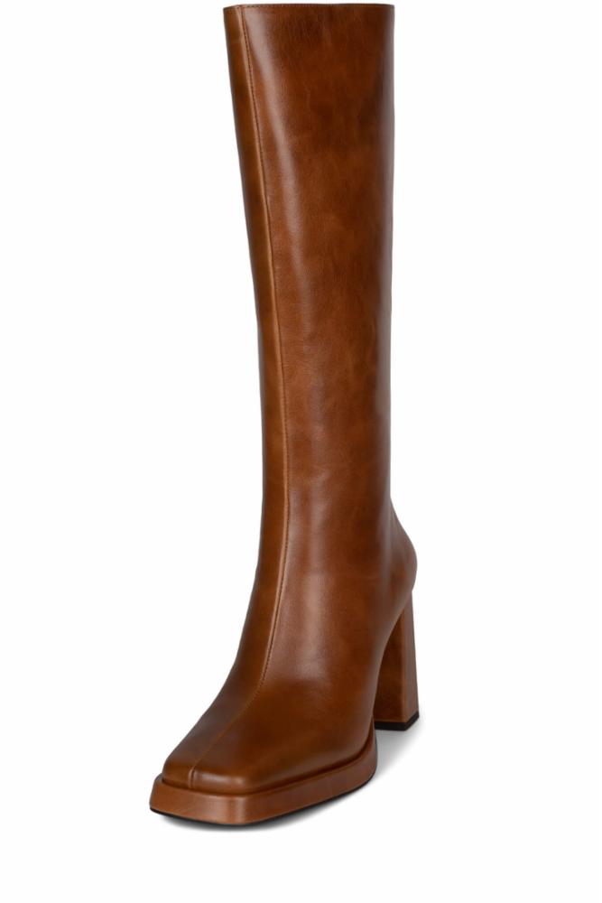 Jeffrey Campbell Women MAXIMAL_2 TAN SHINY COW  LEA