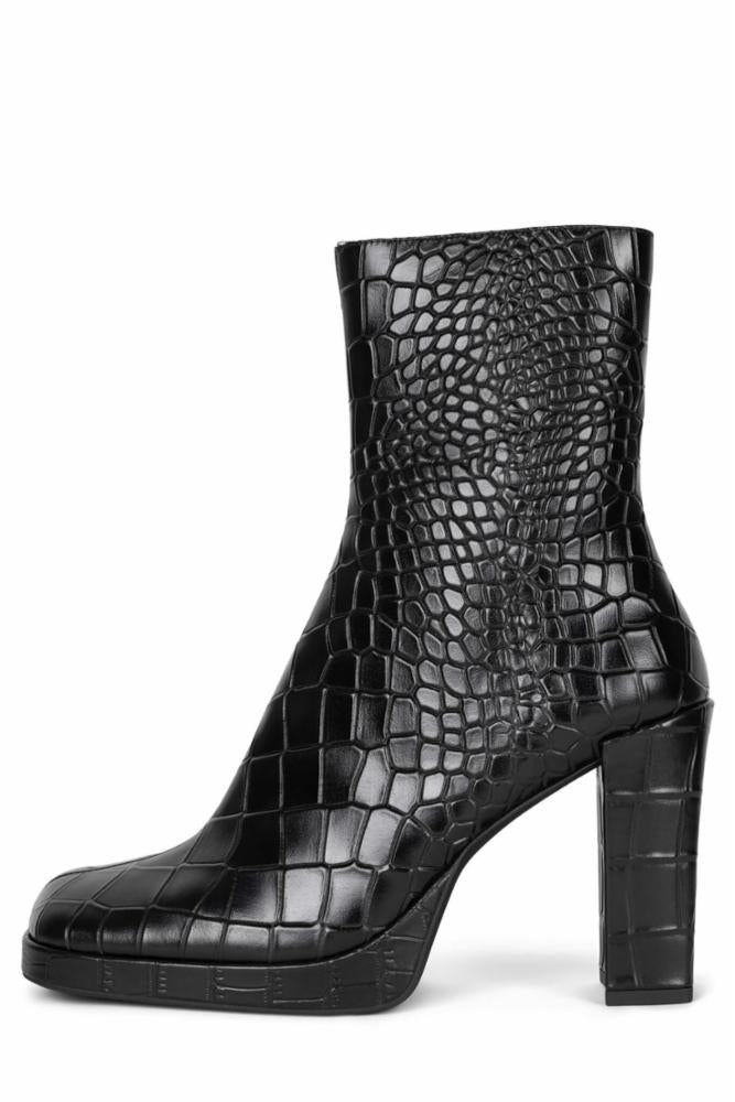 Jeffrey Campbell Women MINIM_LO BLACK CROCO COW  LEA