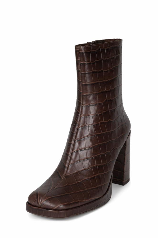 Jeffrey Campbell Women MINIM_LO BROWN CROCO COW  LEA