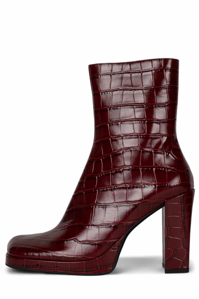 Jeffrey Campbell Women MINIM_LO WINE CROCO COW  LEA