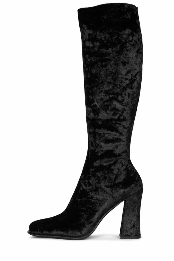 Jeffrey Campbell Women NAISSANCE BLACK CRUSHED VELVET FAUX SUE