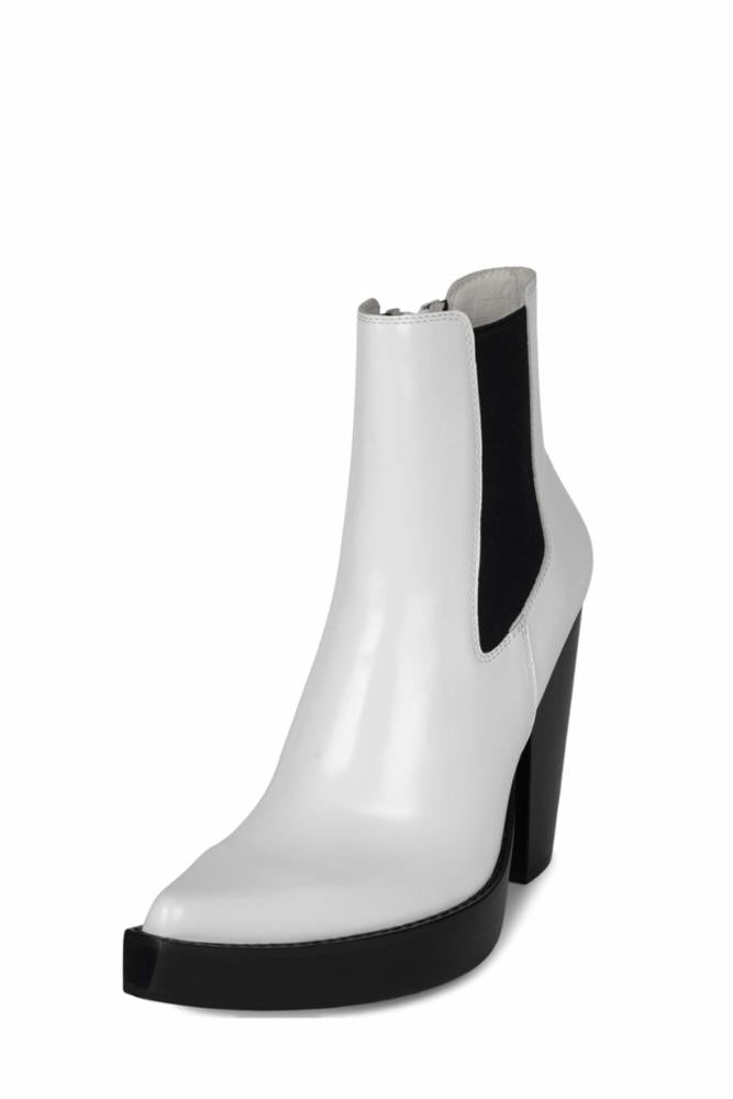 Jeffrey Campbell Women SUBCULTURE WHITE BOX BLACK COW  LEA