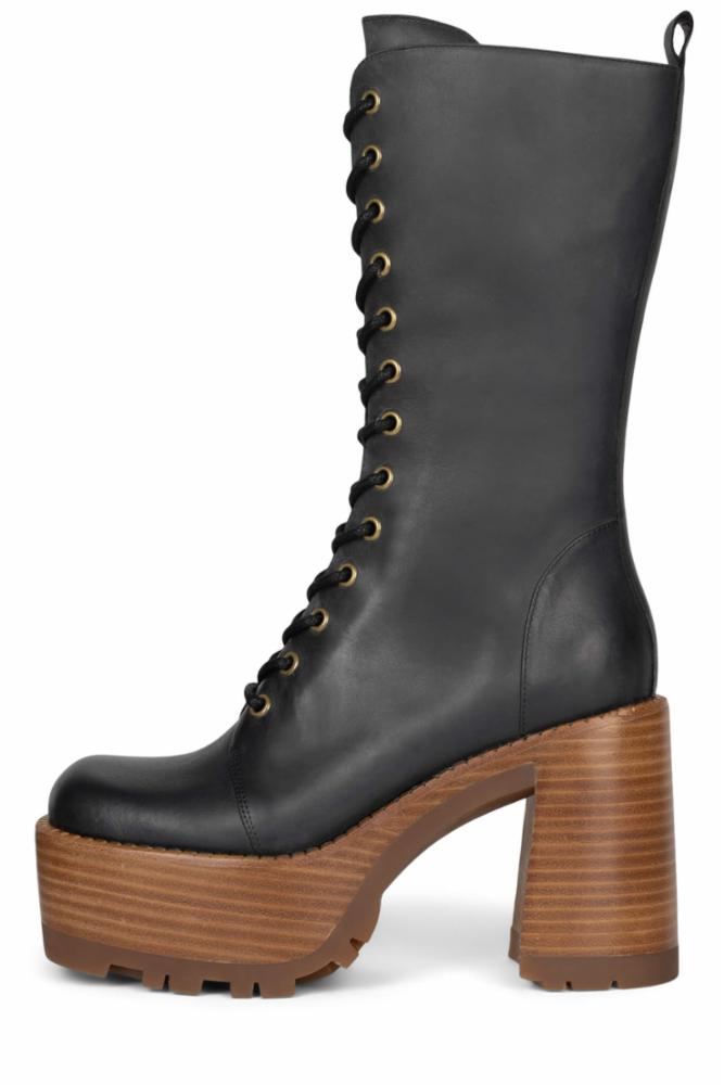 Jeffrey Campbell Women THEBAND_LU BLACK CRAZY HORSE TAN STK