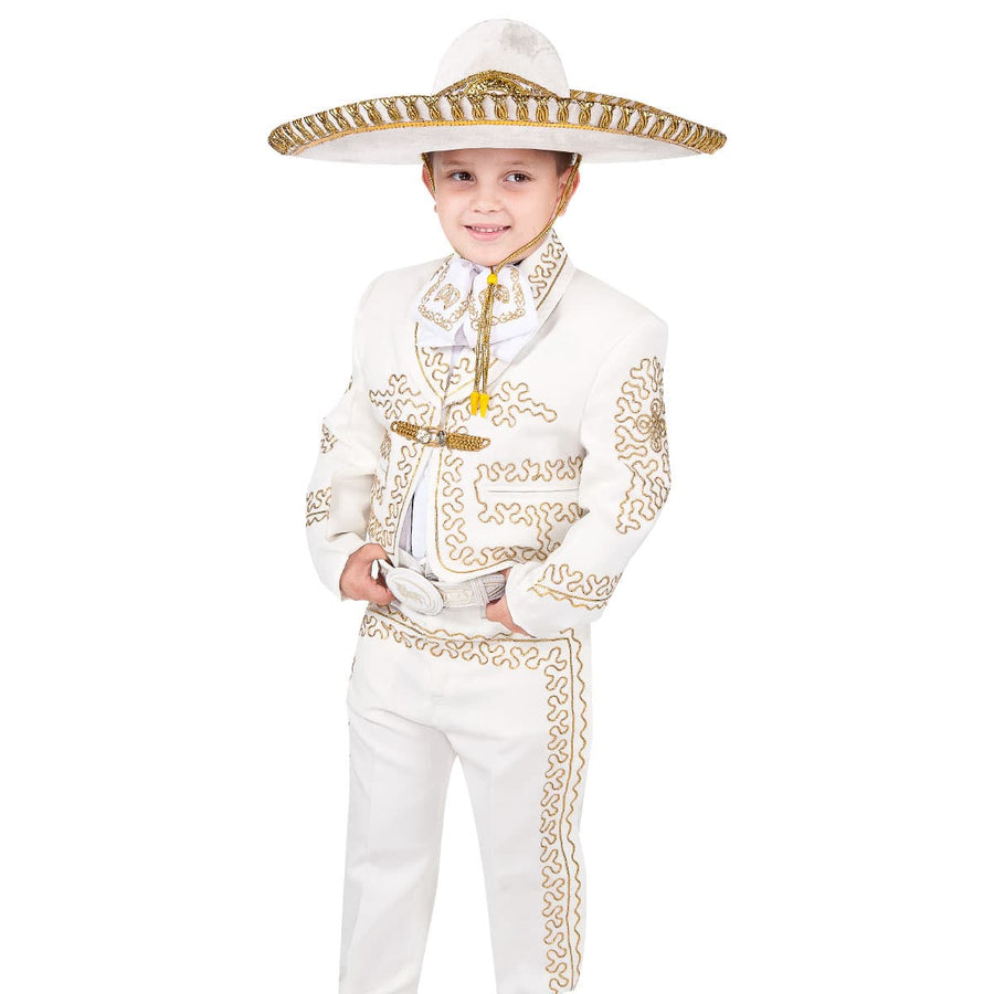 Traje Charro de Niño Color Hueso (7 piece set) - CharroAzteca.com