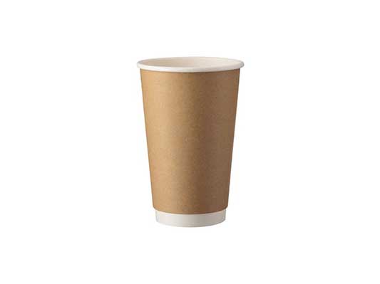 Double Wall Paper Cups 16oz Kraft 25pcs