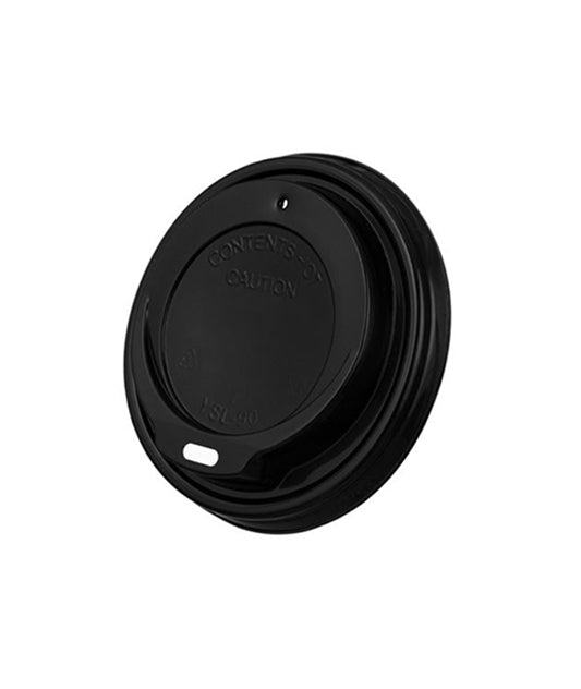 PP Sip Lids Black Color 90mm /  12-16oz - 100pcs