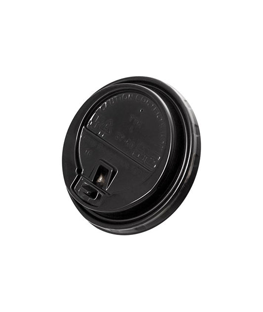 PP Sip Lids with Safety Flip Top Black Color 90mm - 100pcs