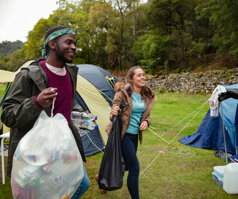 Cleaning campsite