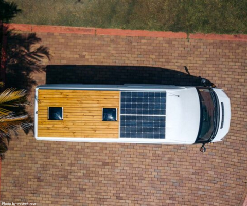 Van with solar panel