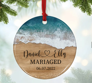 personalized couple ornament for engagement party