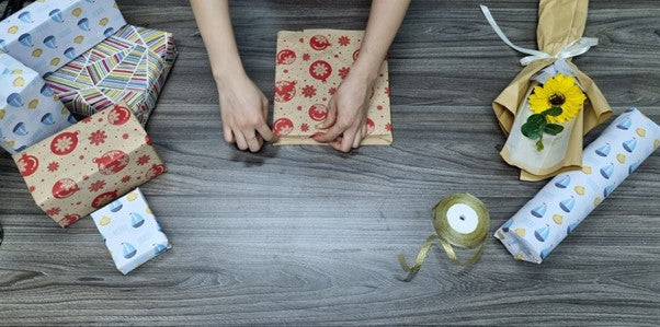 tape inside edges to the tissue paper