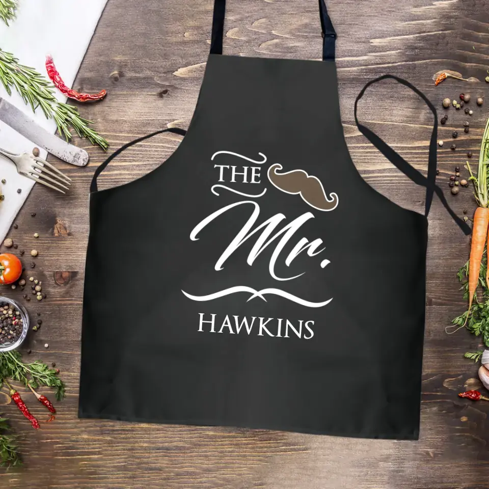 Mr and Mrs - Apron For Couple - Funny Wedding Gifts - For Engagement, Couples, Anniversary, Birthday, Newlyweds, Novelty and Bridal Shower -  304IHPBNAR456