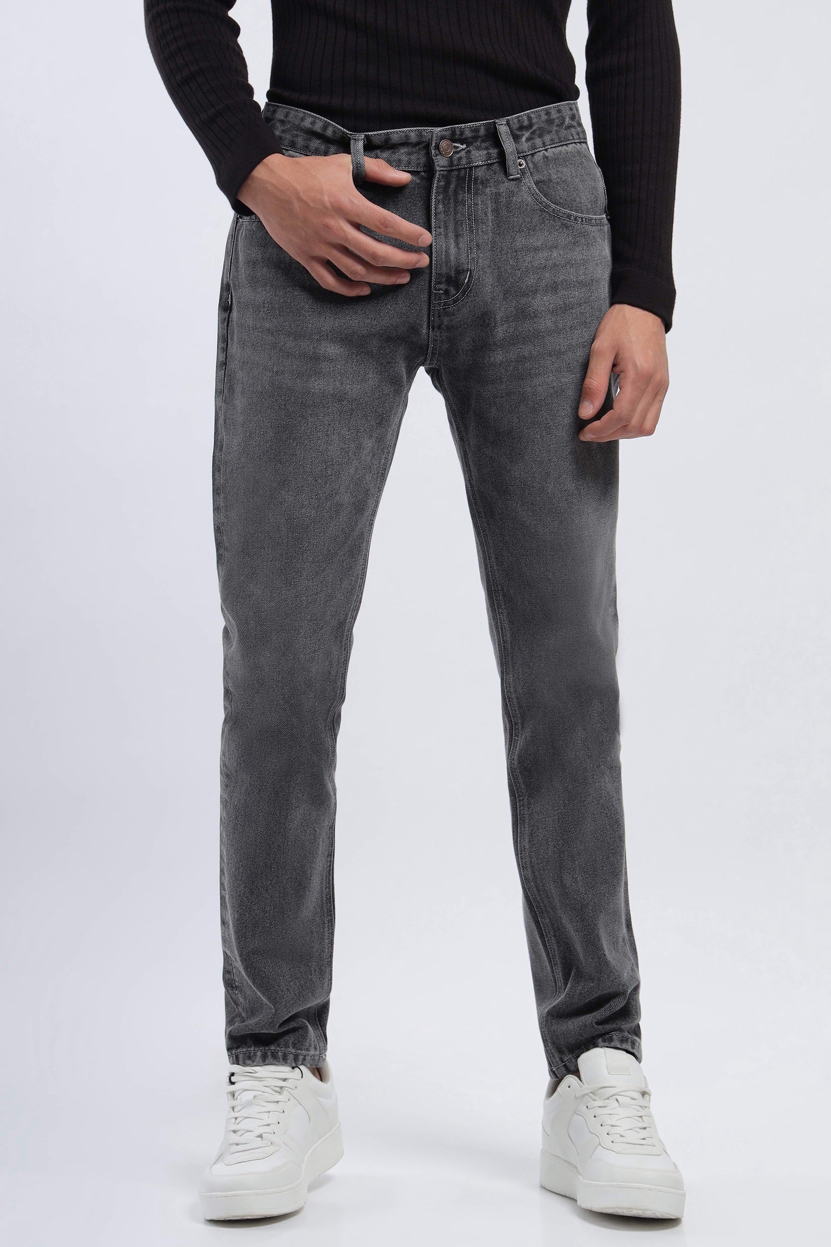 GD004 Mid Grey Slim Fit Men Jeans – Noggah Denims