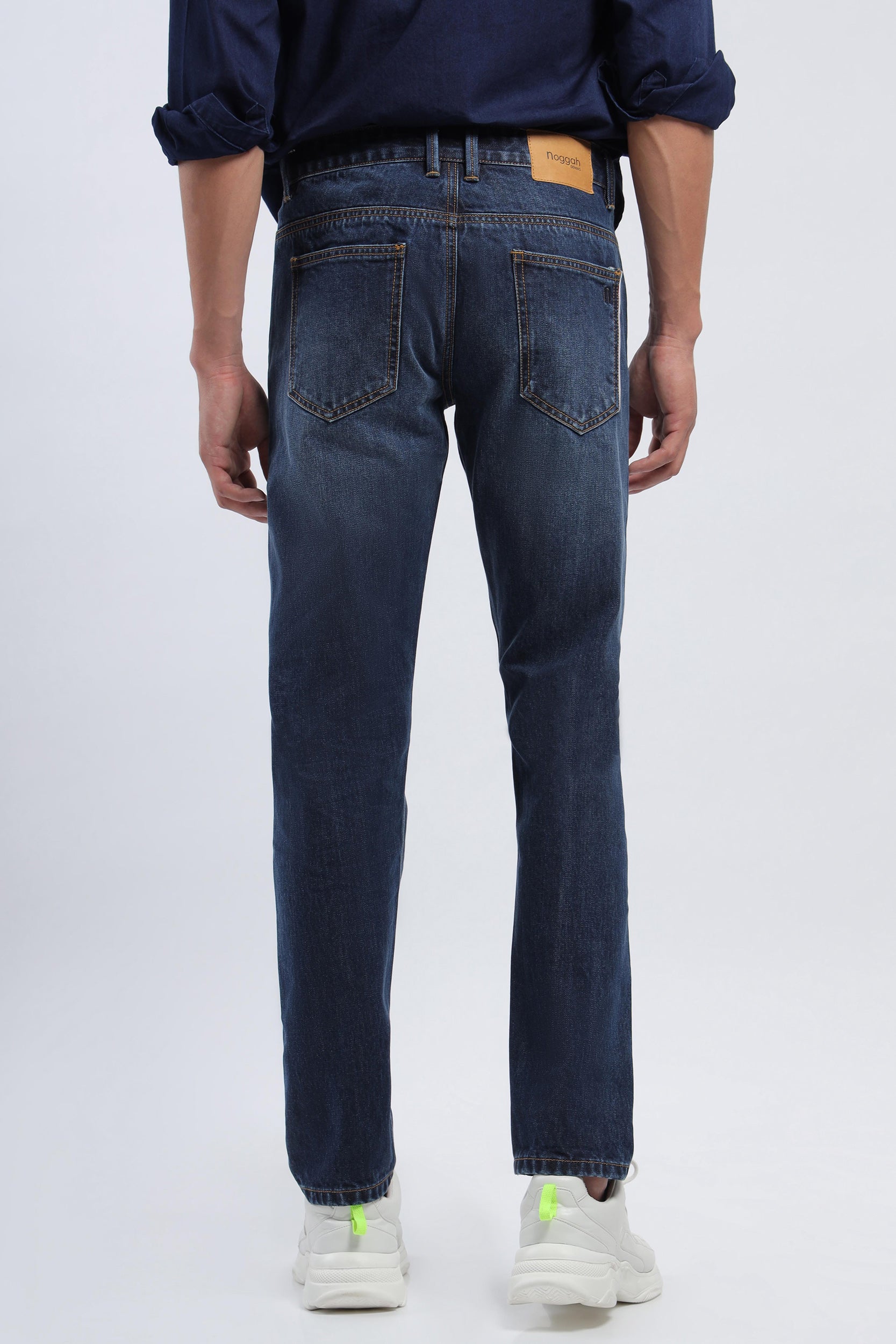 GD008 Mid Blue Selvedge Jeans Slim Fit Men Jeans – Noggah Denims