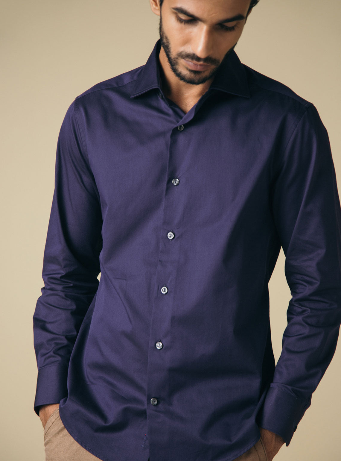 Buy Oceanberry | Occasion Navy Cotton Shirt for Men Online ...