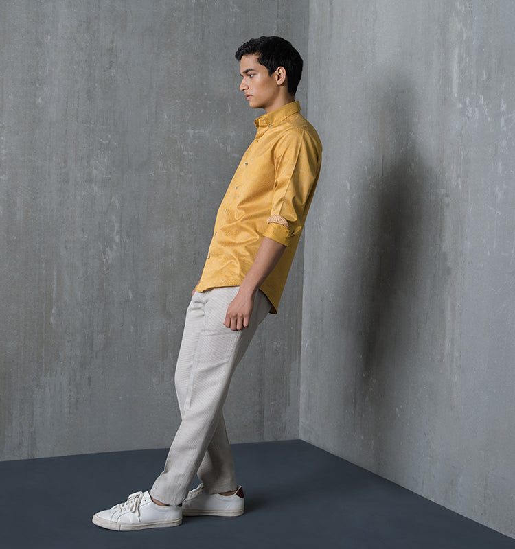 Buy Space Base Mustard | Casual Mustard Cotton Shirt for Men Online |  Andamen - PEP