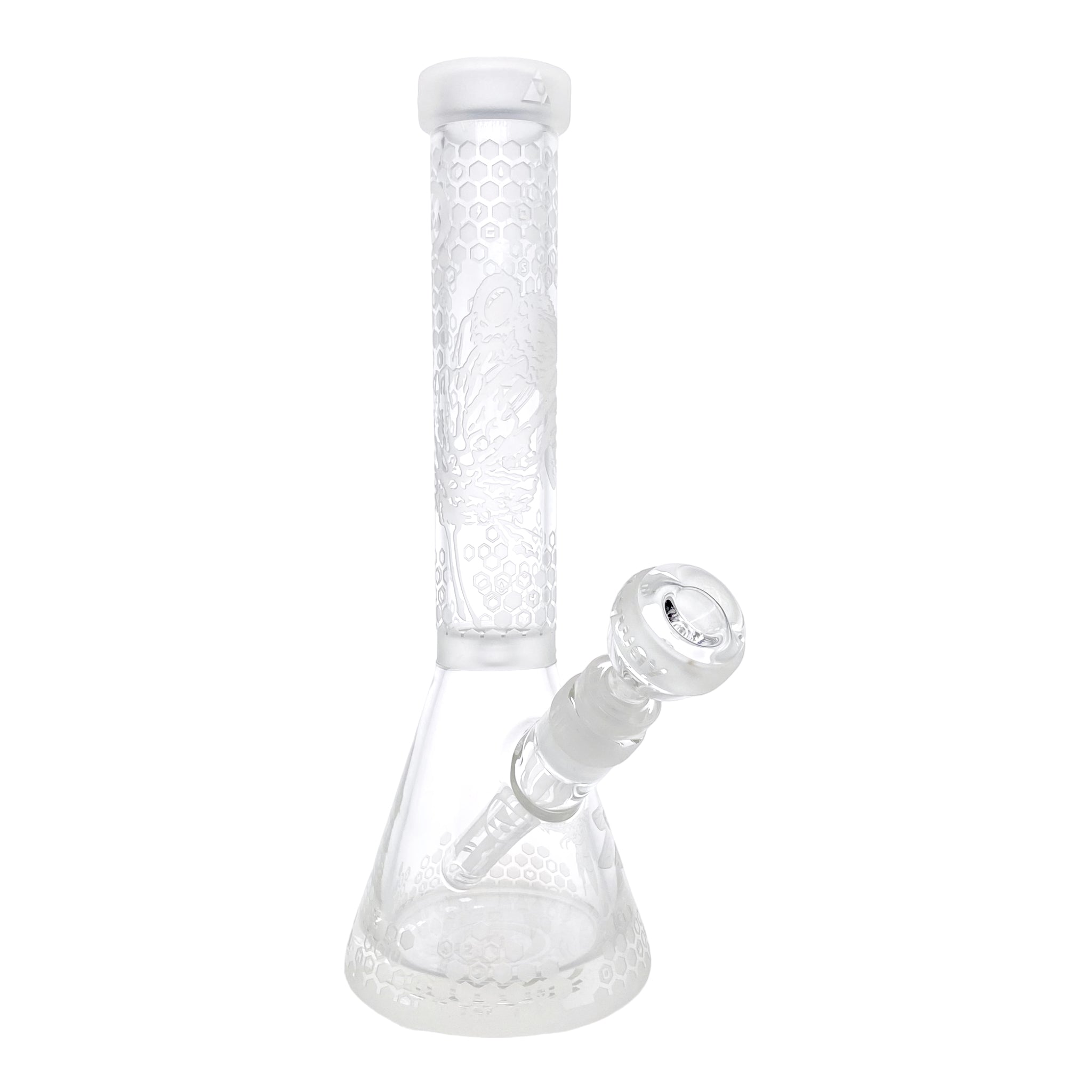 8 Inch Small Beaker Bong Water Pipe With Decorative Symbols