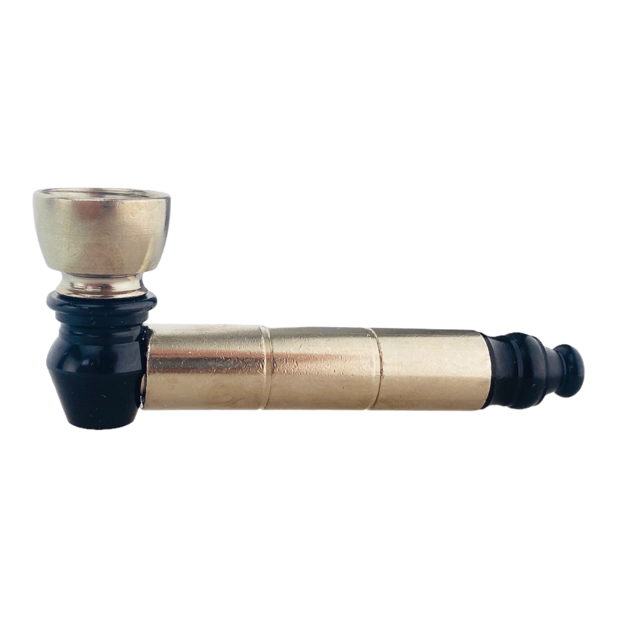 Metal Hand Pipes - Brass Pipe With Wood Bowl And Mouthpiece