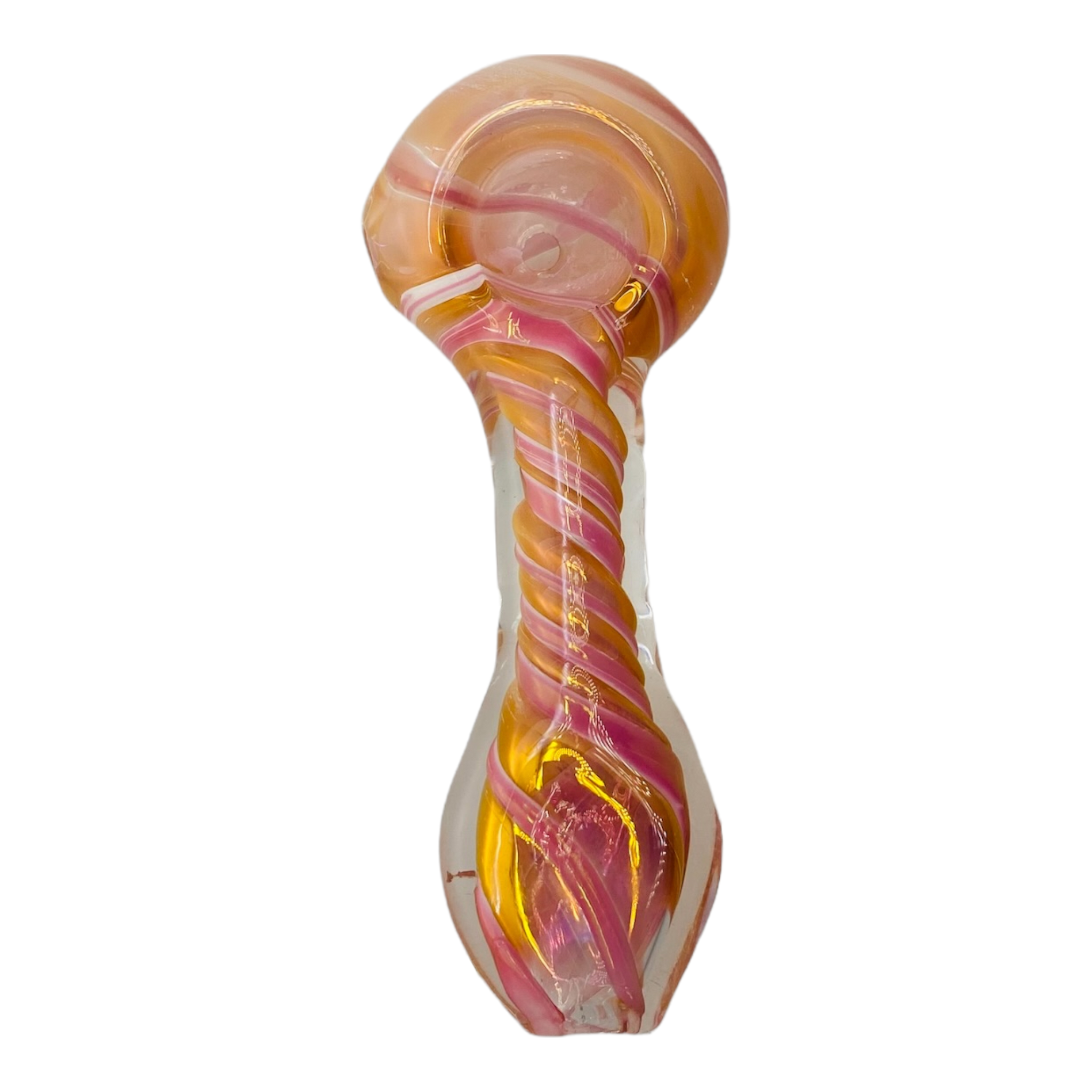 GHI222 - 3.5 I/O Glass Tobacco Pipe w/Flat Mouthpiece, Dot Work