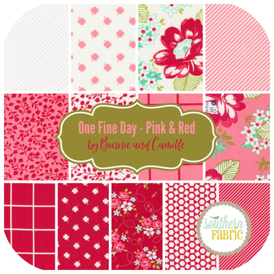 One Fine Day - Pink and Red Fat Quarter Bundle (13 pcs) by Bonnie and Camille for Moda (BC.OFD.RP.FQ)