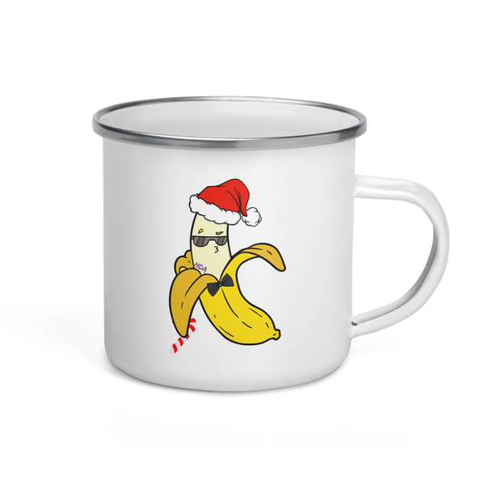 3.9” H Holiday Design Enamel Mug