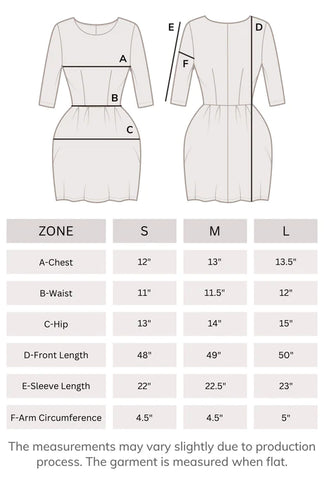 Ruched Long Sleeve Midi Dress measurements