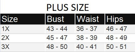 Capella plus size chart