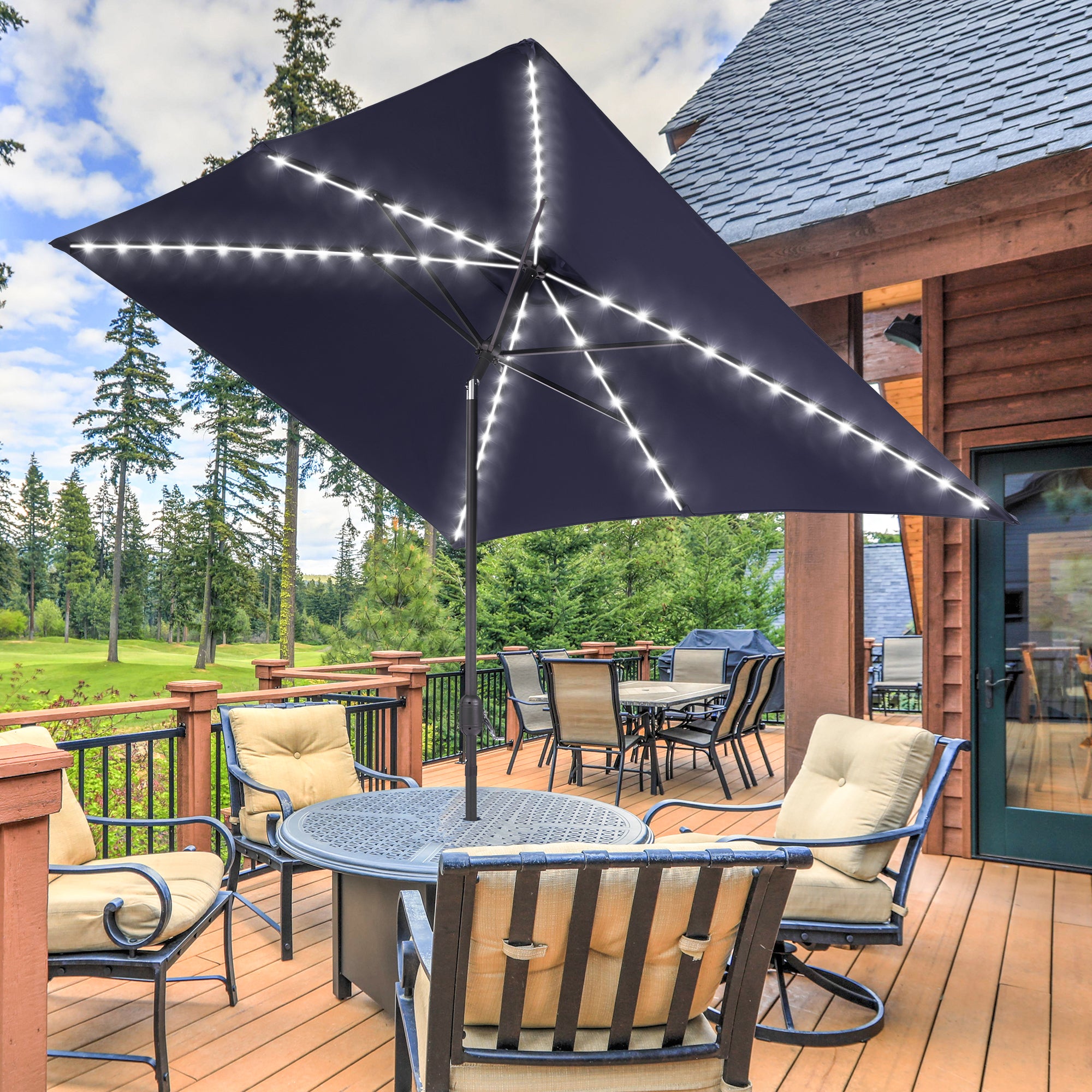 7 foot lighted patio umbrella