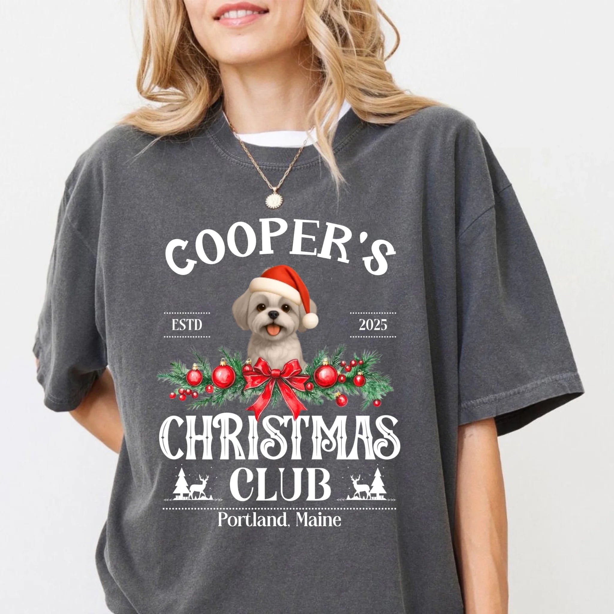 Personalized Dog Christmas Club Sweatshirt - Custom Dog Mom Shirt