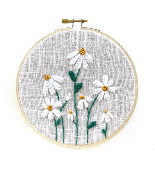 Wild Daisy Embroidery Pattern with Instructions