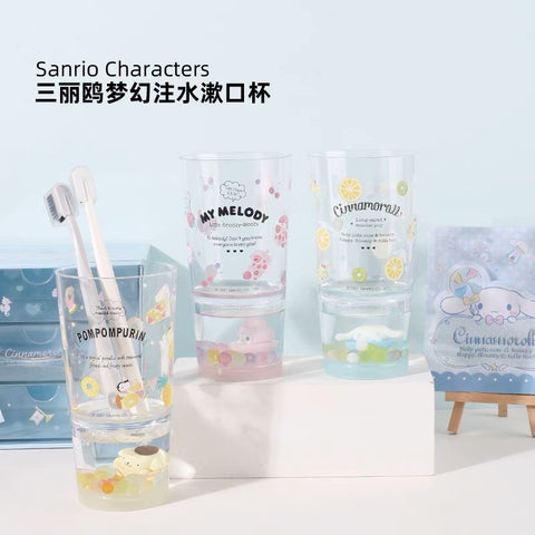 Sanrio x Miniso - Glittery Character Water Bottle w/ Cap | Moonguland