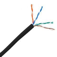 Riser Rated Cat5e Black Ethernet Cable, Solid, UTP (Unshielded Twisted Pair), POE Compliant, CMR, Pullbox, 1000 foot