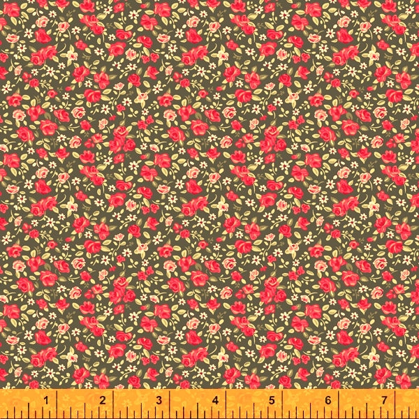 Windham Hudson 52947 4 Charcoal Ditsy Rose By The Yard – Jordan Fabrics