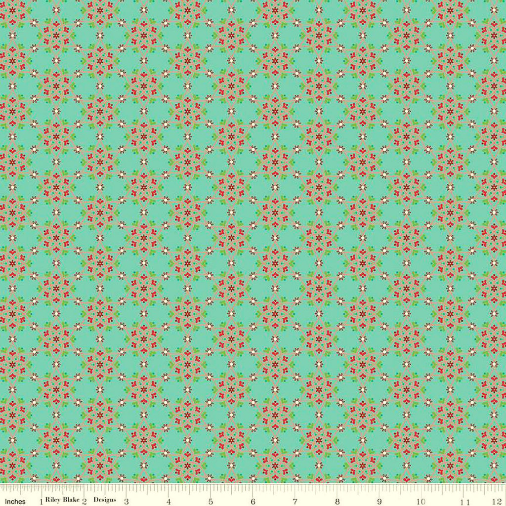 Riley Blake Winter Wonder C12064 Aqua Medallion By The Yard – Jordan ...