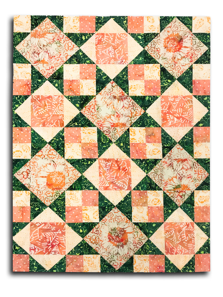 Mirah Bali Batiks Vorgeschnittene 12 Block King S Crown Quilt Kit