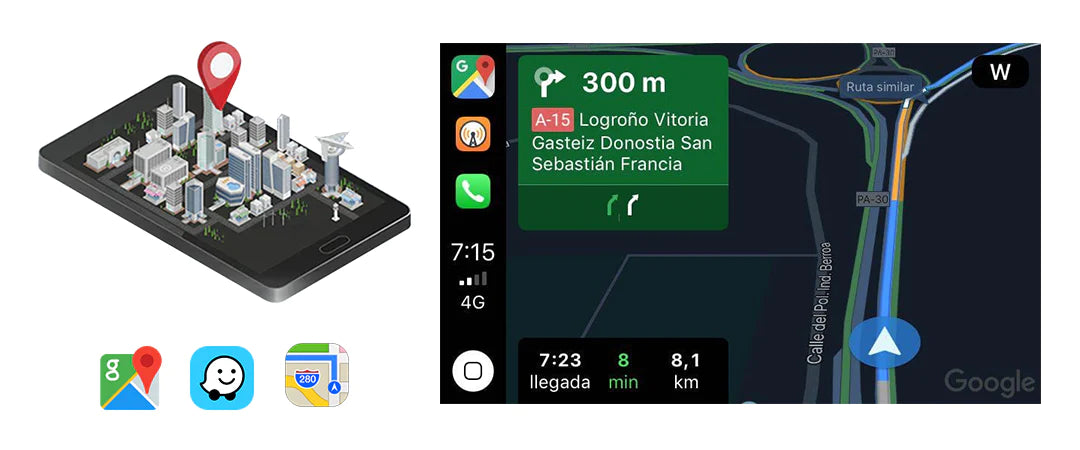 Carlinkit-Tbox-plus-suporta a execução de aplicativos como navegação na tela do carro