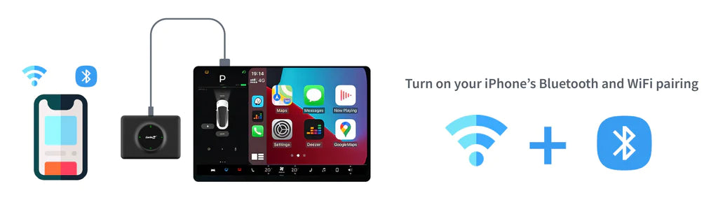 Conexão sem fio Carlinkit-T2C-Tesla-Carplay