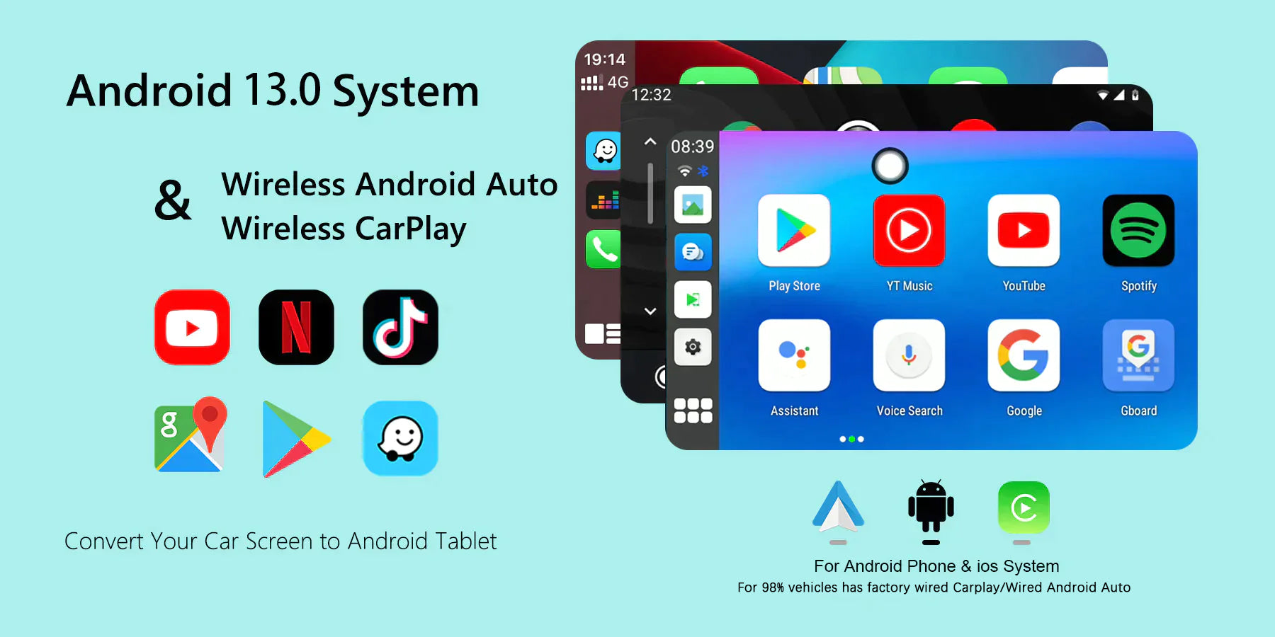 Boitier CarPlay & Android Auto sans fil Carlinkit TBOX-Plus 4+64 Go
