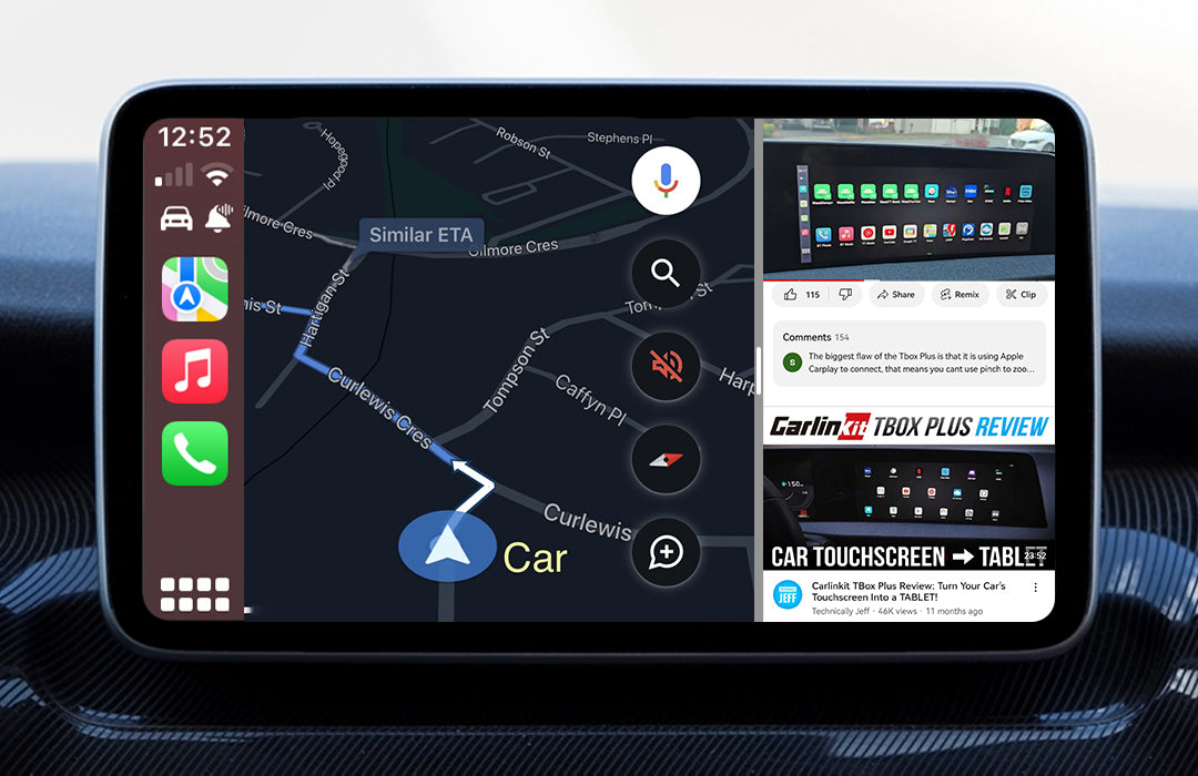 Carlinkit-Tbox-UHD-Streaming-Apps-Like-YouTube-and-Netflix -Na tela do seu carro