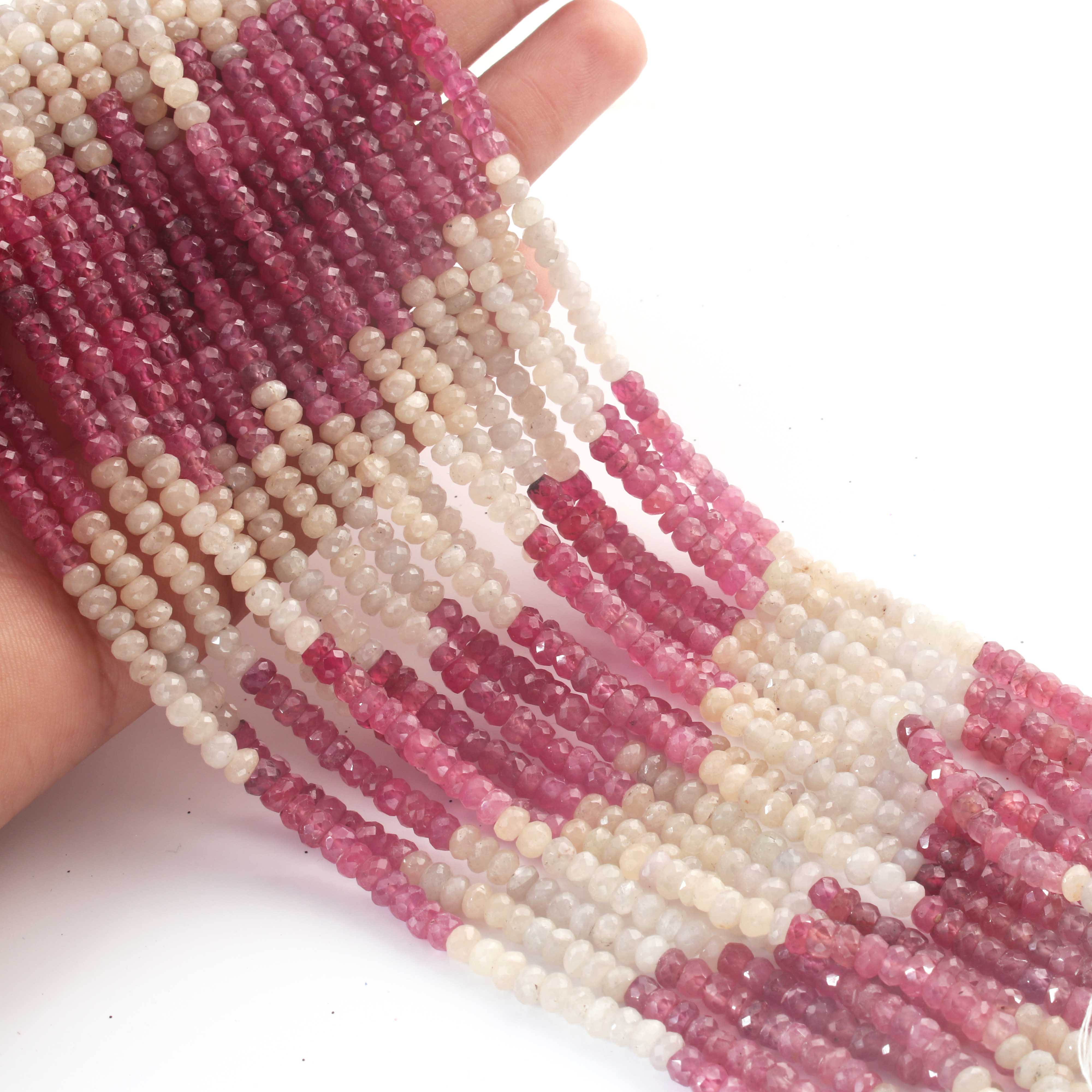 AAA Pink Rutile Micro Faceted 3mm Beads -RB0430 - 5 Stands in 2023