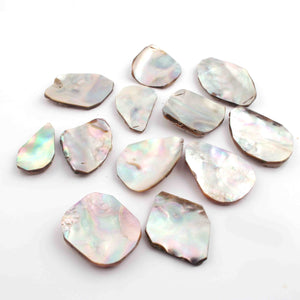 11 Pcs Mother Of Pearl 24k Gold Plated Faceted Assorted Shape  Loose Gem Stone -28mmx19mm-32mmx23mm PC963 - Tucson Beads