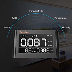 Temtop M1000 Indoor Air Quality Monitor 5 Monitoring Objects