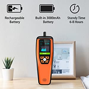 Temtop M2000 2nd CO2 Air Quality Monitor Rechargeable Li-Battery