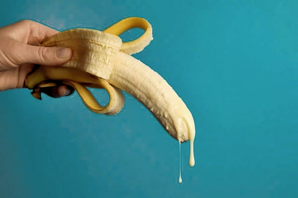 Bananas sagging with fluid coming out.