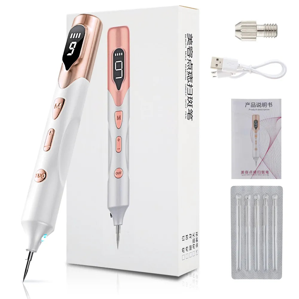 Mole Removal Pen Skin Tags Remover, With 9 Strength Levels/LCD Display,  Replaceable Needles, Rechargeable For Face Body Wart Removal, Freckle,  Nevus, Spot Treatment And Small Tattoo USB Portable : : Beauty