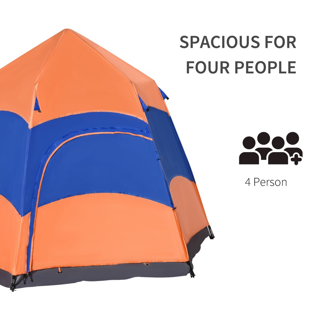 4 Person Pop Up Tent Camping Festival Hiking Shelter Family Portable  Outsunny | anydaydirect