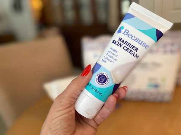 Barrier Cream tube in a woman's hands