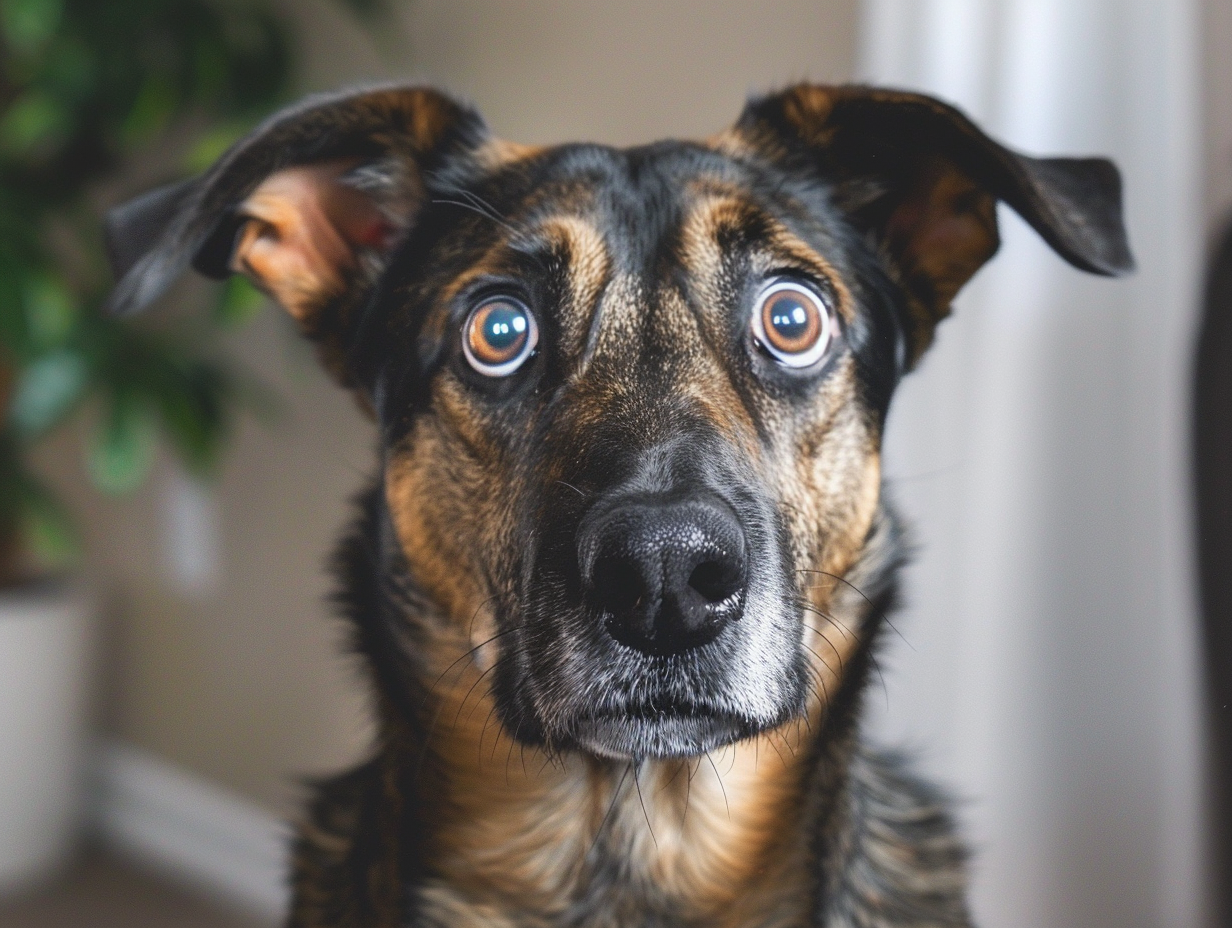 photo of a dog being anxious