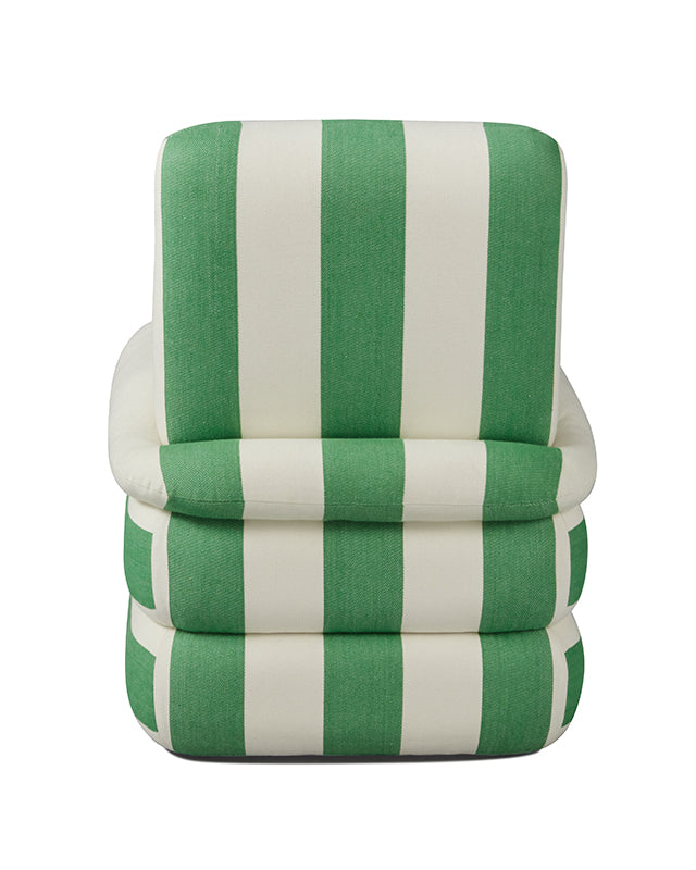 Pillow Chair - Green Cabana Stripe
